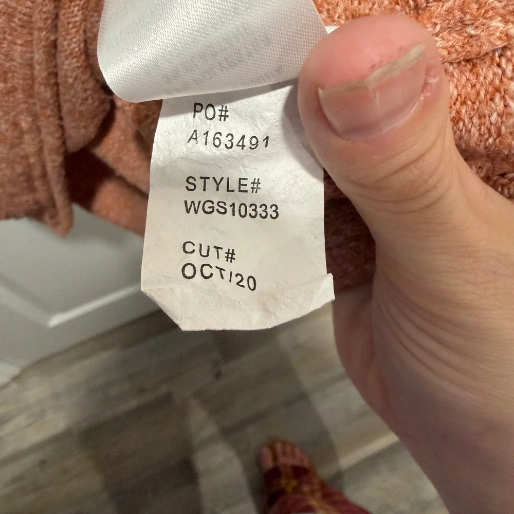 Market & Spruce Womens Sweater Scalloped‎ Hem Terracotta Orange Size S